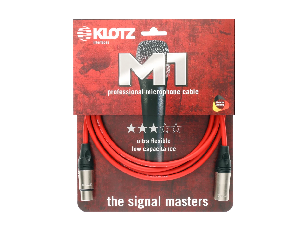 Klotz Cables M1 XLRFem - XLRMale Rot 10,0m